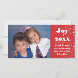 De Festividades Cartão com fotos vermelho/branco da época