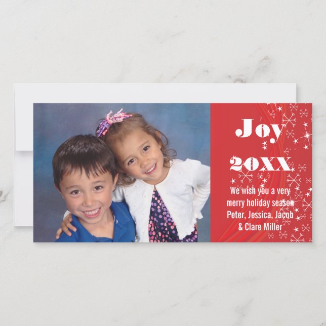 De Festividades Cartão com fotos vermelho/branco da época (Frente)