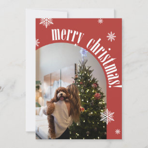 De Festividades cartão com fotos vermelho Retro Feliz Natal 2025