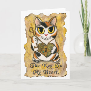 De Festividades Cartão da arte da chave do Locket do coração do