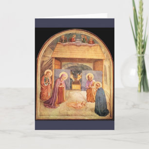 De Festividades Cartão da natividade do Fra Angelico, texto Latin