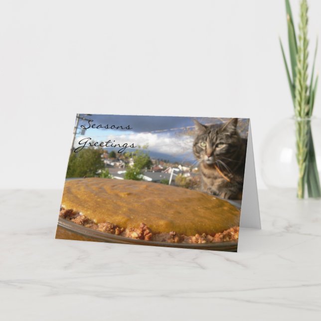 De Festividades Cartão da receita da torta do Chiffon da abóbora (Frente)