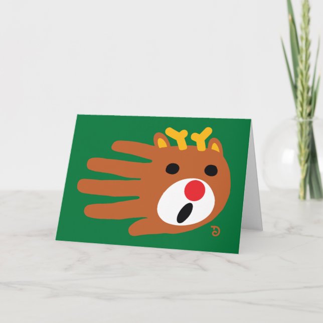 De Festividades Cartão da rena do Natal (Frente)