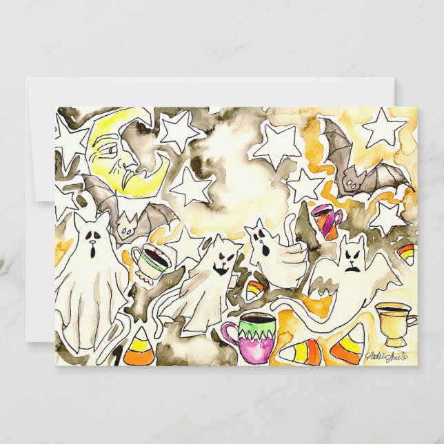 De Festividades Cartão da Temporada Assustadora (Frente)