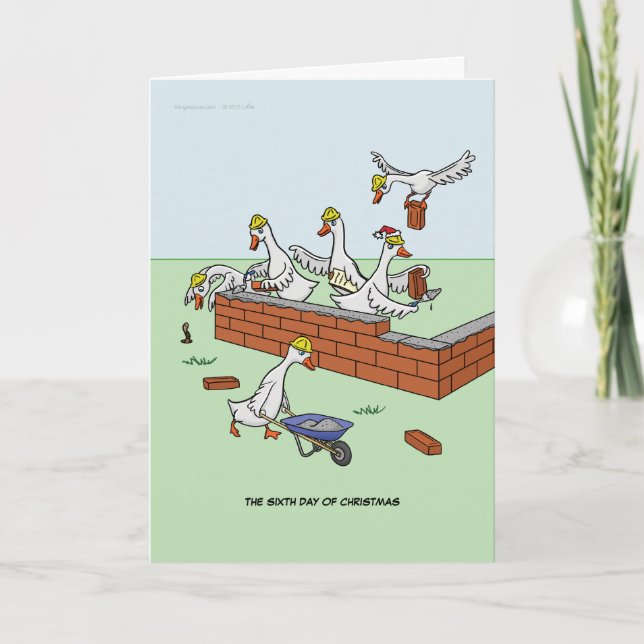 De Festividades Cartão Dia 6 do Natal (Seis Gansos a-Lay) (Frente)