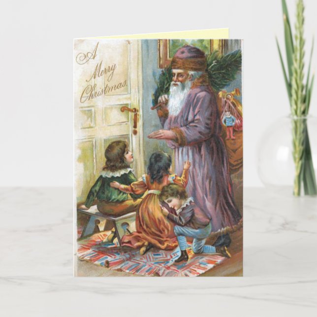 De Festividades Cartão do anjo do natal vintage (Frente)