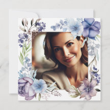 Cartão do Dia das Mães Chic &  Floral com Foto Per