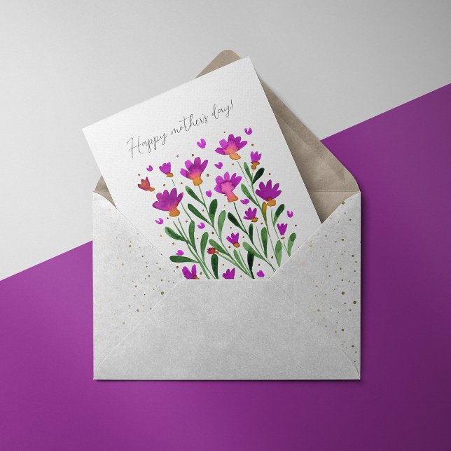 De Festividades Cartão do dia das mães com flores simples 'não me  (Criador carregado)