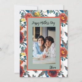 De Festividades Cartão do Dia das Mães com Foto Colorida com Flore