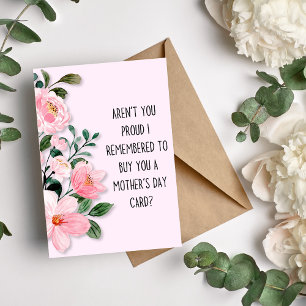 De Festividades Cartão do Dia das Mães Floral Rosa Engraçado Orgul