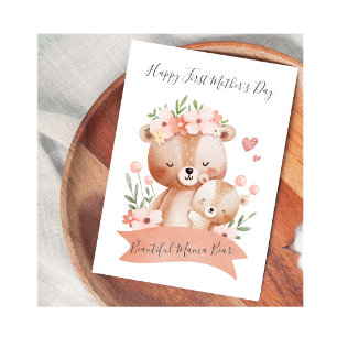 De Festividades Cartão do Dia das Mães Nature Mamãe Urso Bebê Urso