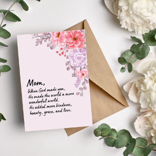 De Festividades Cartão do Dia das Mães Religioso com Floral Rosa