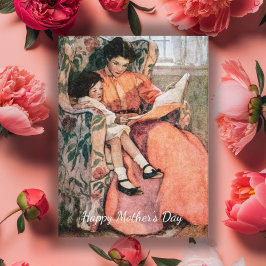 De Festividades Cartão do Dia das Mães Vintage Mãe e Filha