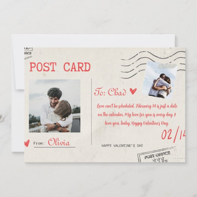 De Festividades Cartão do Dia dos Namorados com Estética Bege e Ve (Frente)