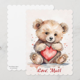 De Festividades Cartão do Dia dos Namorados com Urso e texto perso