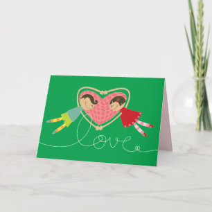 De Festividades Cartão do dia dos namorados do amor da menina dos