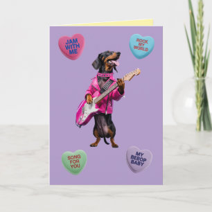 De Festividades Cartão do Dia dos Namorados do Dachshund Rocker