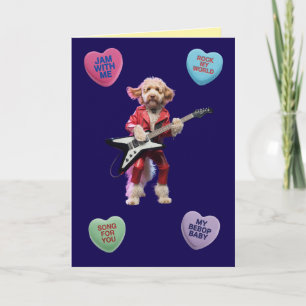 De Festividades Cartão do Dia dos Namorados do Labradoodle Rocker