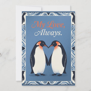 De Festividades Cartão do Dia dos Namorados do Pingüim Fofo