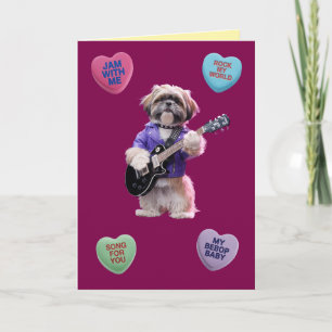 De Festividades Cartão do Dia dos Namorados do Shih Tzu Rocker