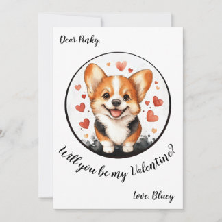 De Festividades Cartão do Dia dos Namorados personalizável Corgi