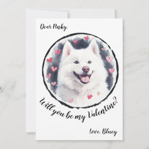 De Festividades Cartão do Dia dos Namorados personalizável Samoyed