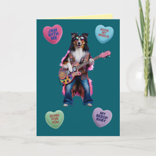 De Festividades Cartão do Dia dos Namorados Sheltie Rocker
