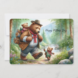 De Festividades Cartão do Dia dos Pais com Urso Adorável Fazendo T