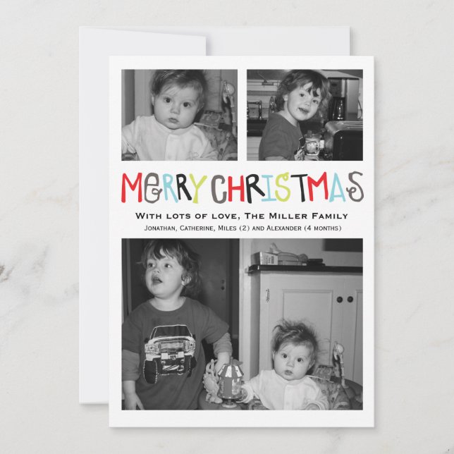 De Festividades Cartão do feriado da foto do Feliz Natal 3 (Frente)