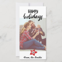 Cartão do feriado da poinsétia - adicione sua