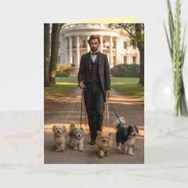 De Festividades Cartão do Lincoln Passeando com o Cachorro