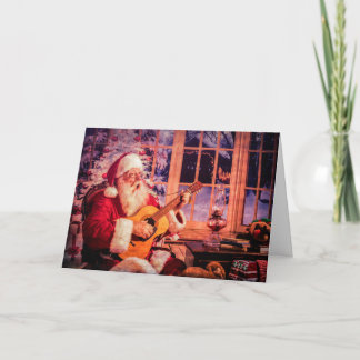 De Festividades Cartão do Natal com papai noel do canto