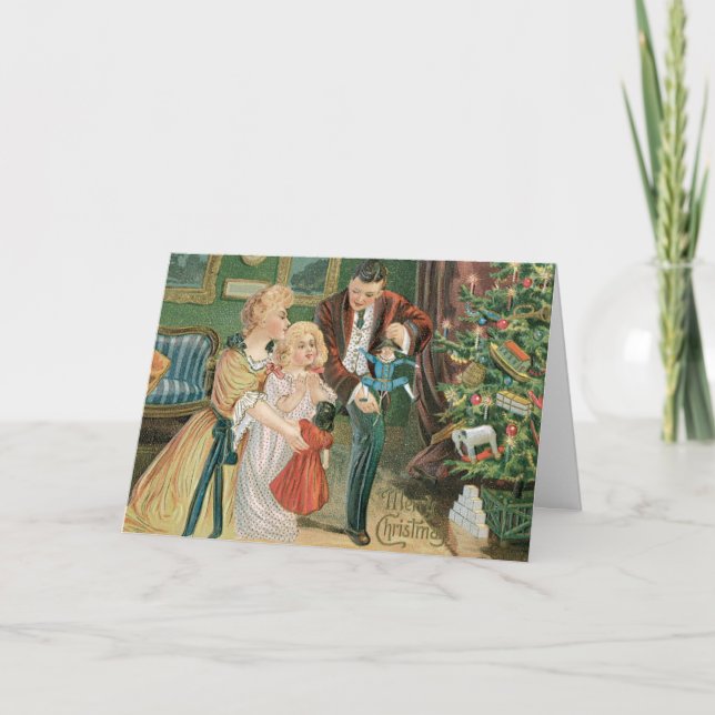 De Festividades Cartão do natal vintage (Frente)