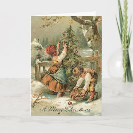 De Festividades Cartão do natal vintage - cartão muito doce