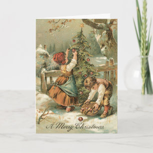 De Festividades Cartão do natal vintage - cartão muito doce