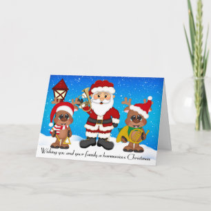 De Festividades Cartão do papai noel do Natal da banda filarmóni