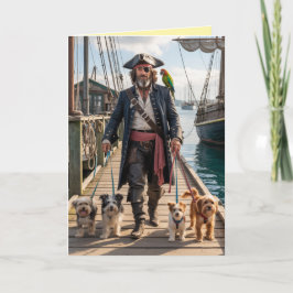 De Festividades Cartão do Pirata Passeando com o Cachorro