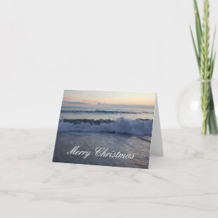 De Festividades Cartão do por do sol do oceano do Feliz Natal