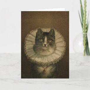 De Festividades Cartão do século XIX do impressão do gato do