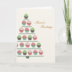 De Festividades Cartão do suporte do cupcake do Natal