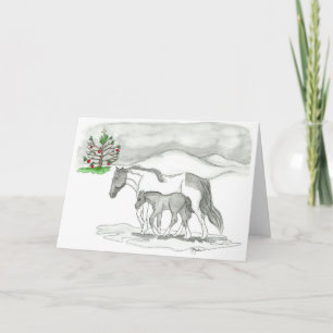 De Festividades Cartão dos cavalos do feriado do Natal