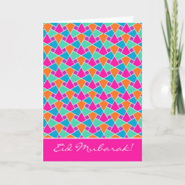 De Festividades Cartão Eid Colorido, Padrão Islâmico Brilhante