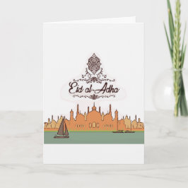 De Festividades Cartão Eid design tradicional