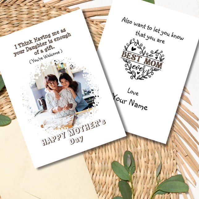 De Festividades Cartão engraçado do Dia das Mães da Filha (Criador carregado)