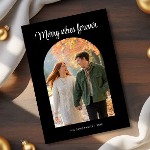 De Festividades Cartão Familiar Manuscrito Merry Vibes Forever