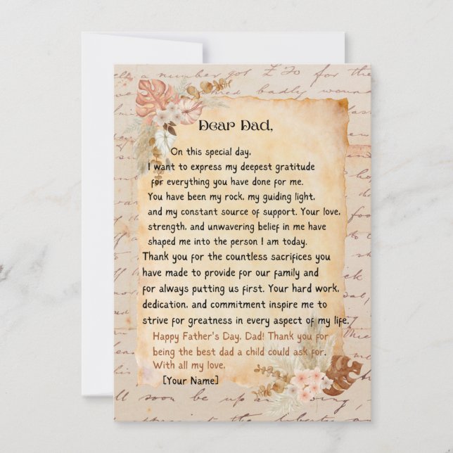 De Festividades Cartão Feliz Dia dos Pais (Frente)