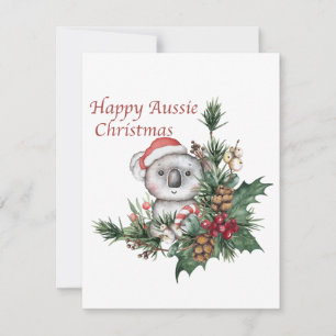 De Festividades Cartão Feliz Natal Australiano com Coala