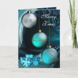 De Festividades Cartão Feliz Natal Jade Bolas Azuis