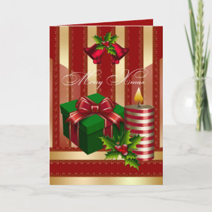 De Festividades Cartão Feliz Natal Vermelho Verde Dourado Natal