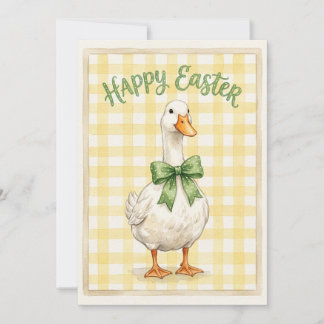 De Festividades Cartão Feliz Páscoa Com Pato Branco